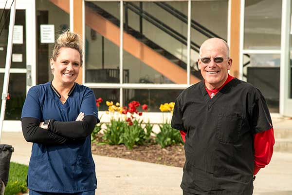 Medical professionals volunteering at ISU