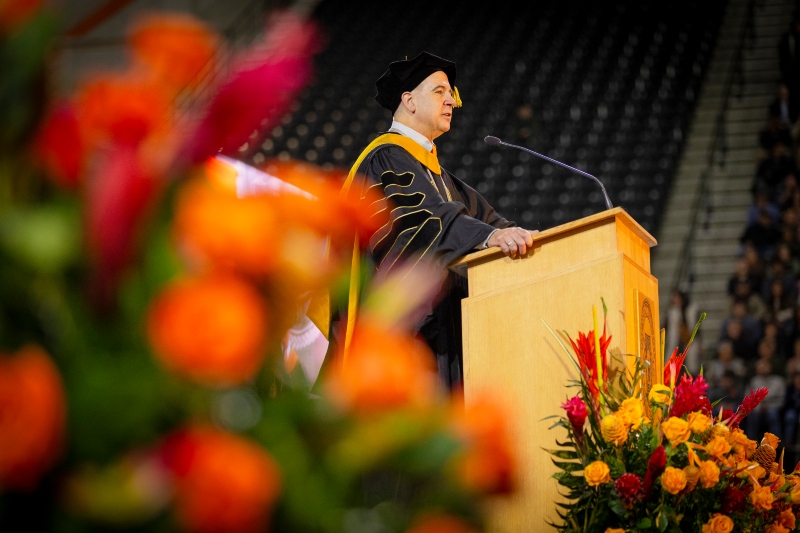 President Wagner at commencement