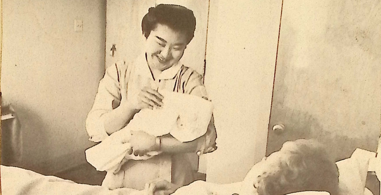 Nurse with a new baby