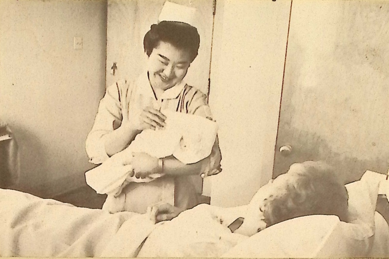 Nurse with a new baby