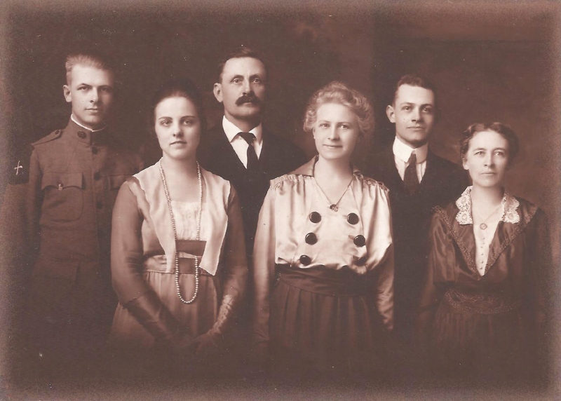 Left to Right: Fred Turner and wife, Name, Last Name, Theodore Turner, Evelyn Gertrude Patterson and husband, Theo J. Turner, Lucy Turner (Theodore Turner’s wife)