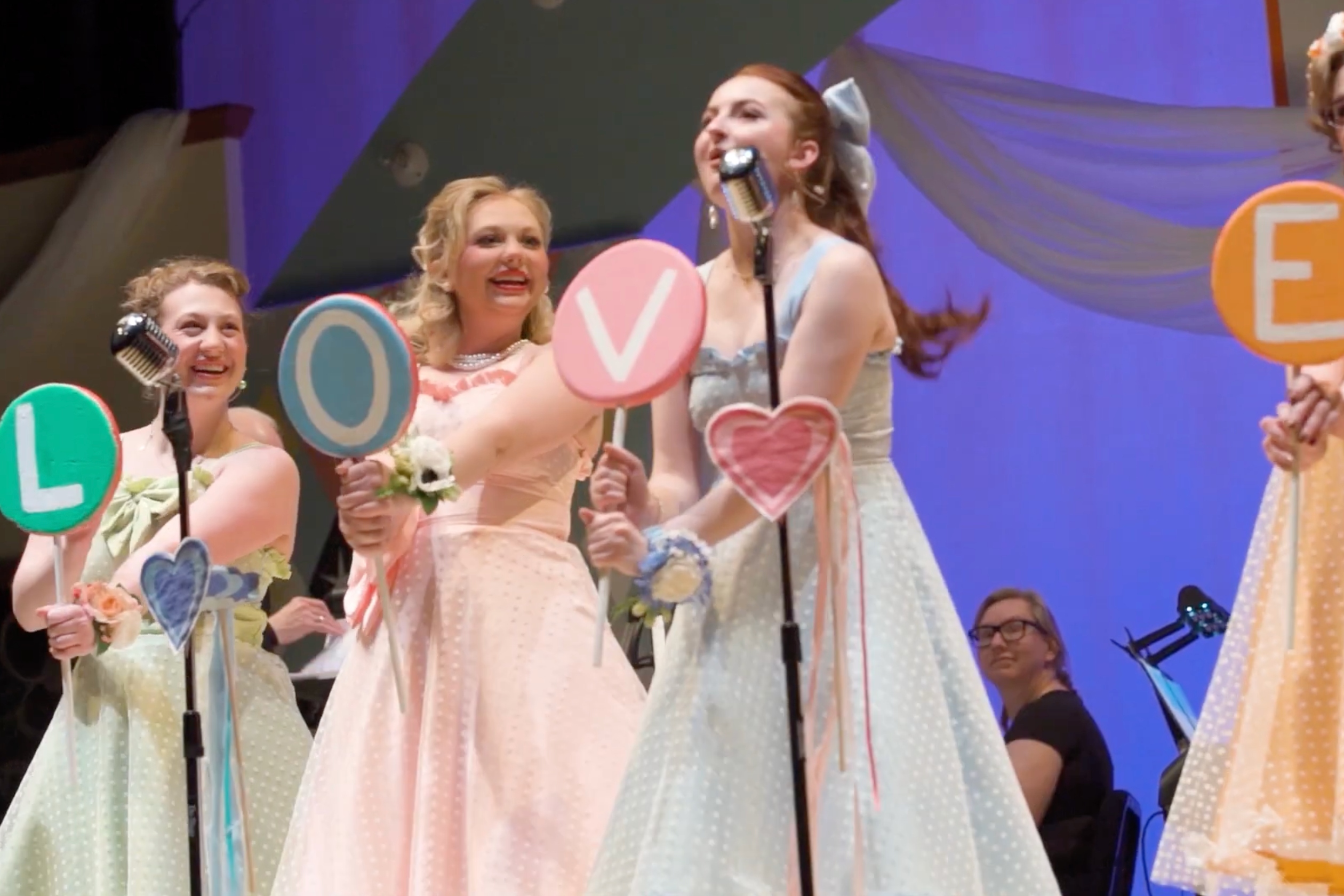 Performing arts students during a show