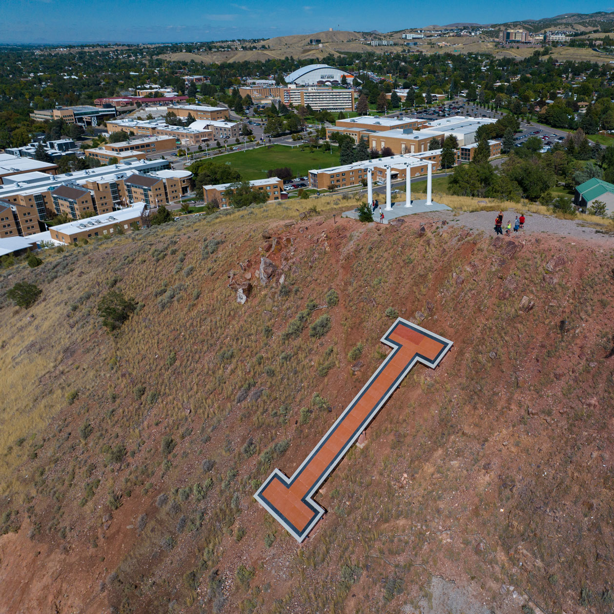 An aerial view of the Red Hill