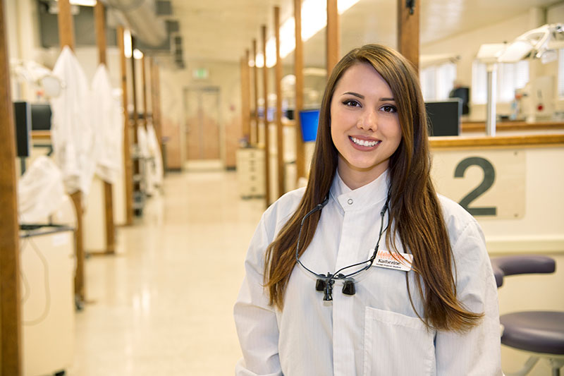 Dental Hygeine student in labs