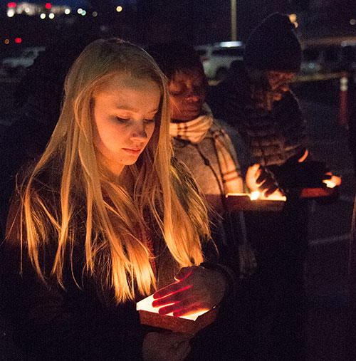 Candle light vigil for John Hunstman
