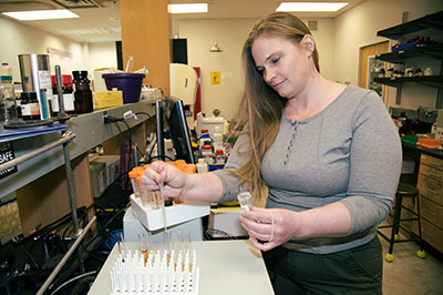 Cami Parsons in the chemistry lab