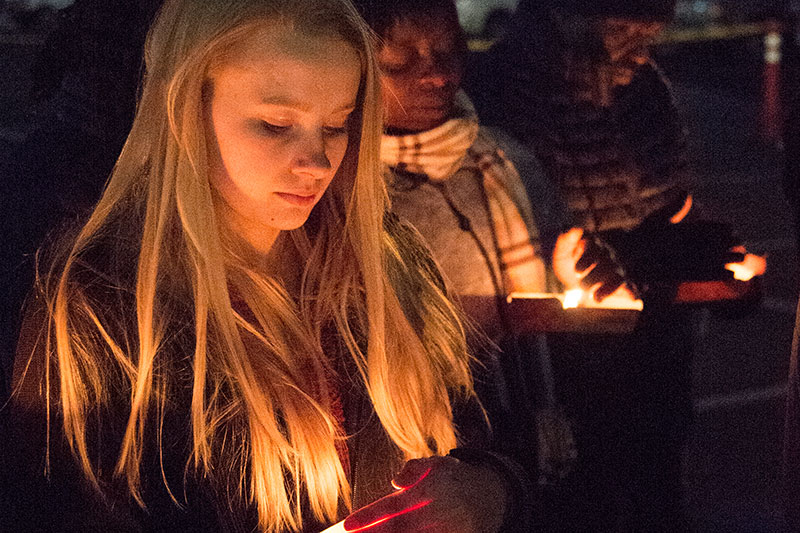 Candle light vigil for John Hunstman