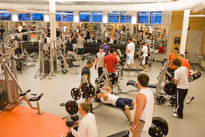 The weight room of the recreation center