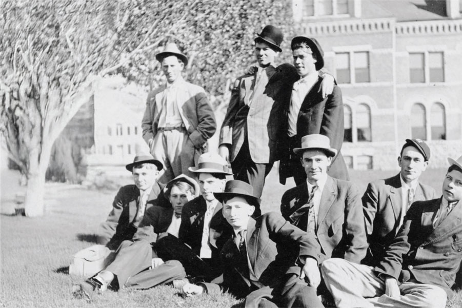 The “Bachelors’ Club”, one of the earliest fraternities on campus, 1909