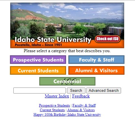 ISU hompage in early 2000