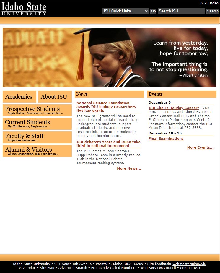 ISU hompage 2005