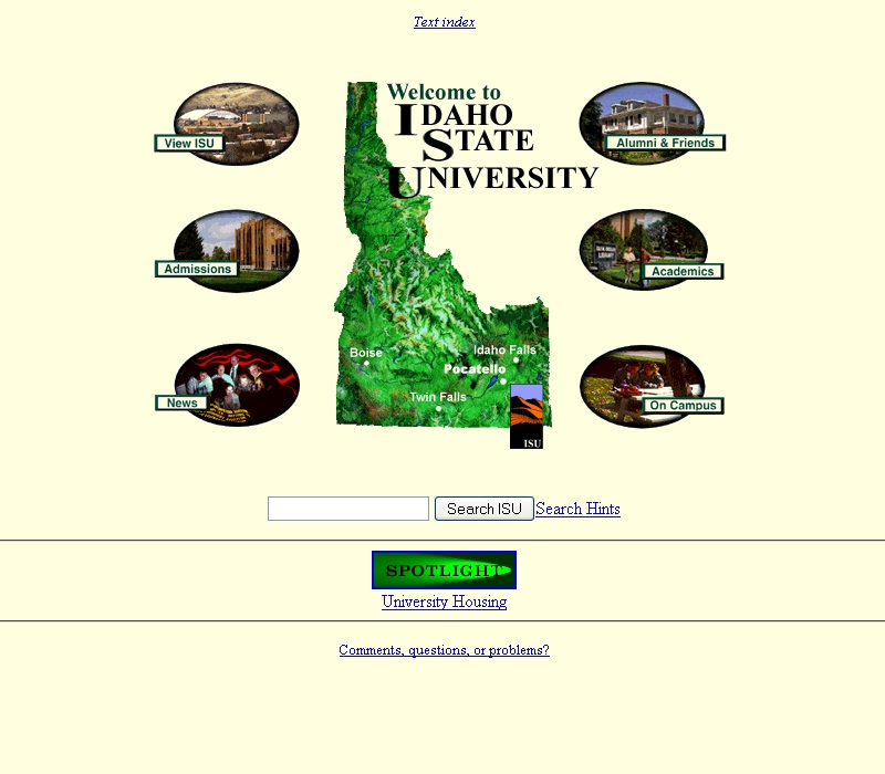 ISU homepage in 1997
