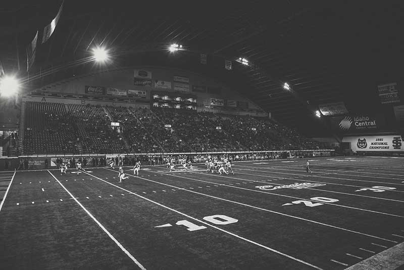 Football game in holt arena