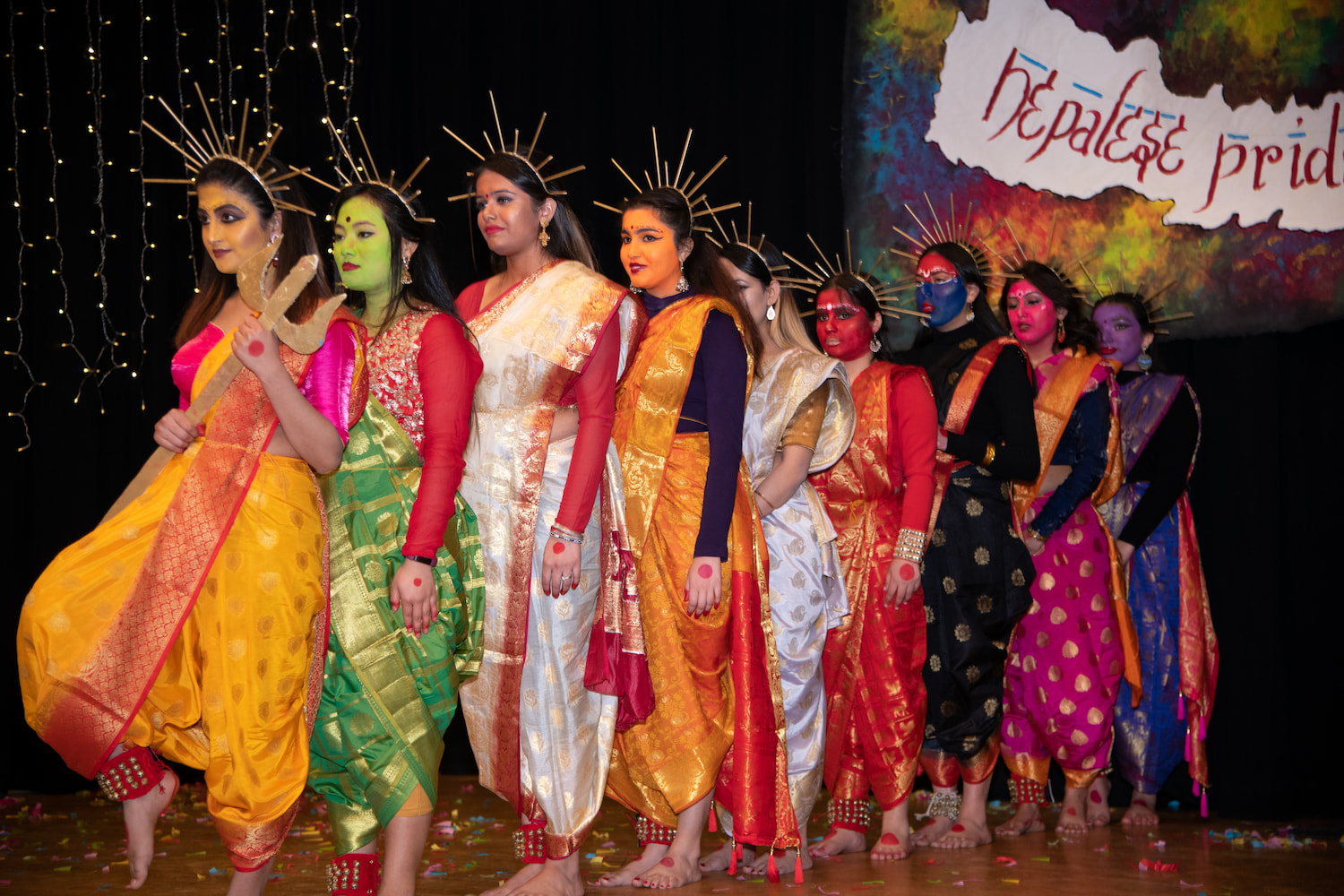 Students dressed up for a Nepalese Night