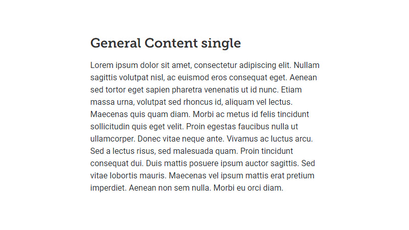 Screenshot of general single content type