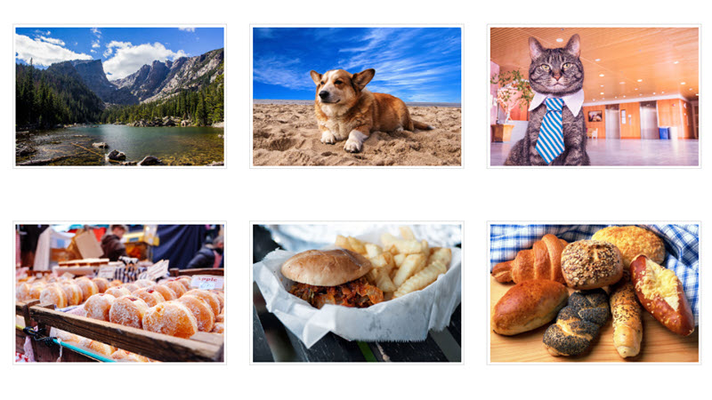 Screenshot of image gallery content type