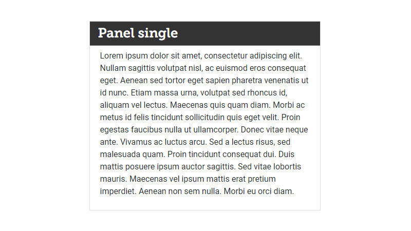 Screenshot of single panel content type