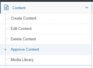 Approve Content in the content menu