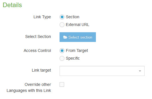 Fields in the Details tab