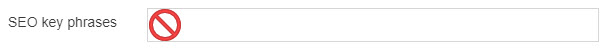 SEO key phrases field
