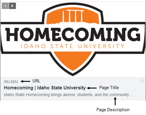 Facebook post of homecoming events