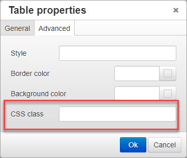 Table class field