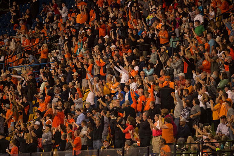 Fans at a football game