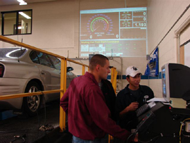 Students using new dynamometer.