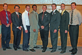 From left, Dr. Dan Tappan, Dr. Steve Chiu, Jason Andrus, Teddy Sedalor, Tyler White, Eric Rawlins, Chase Taylor, and Jeffrey Molitor.