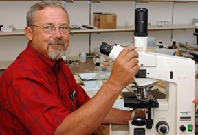 Kritsky in his laboratory.