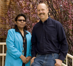 Drusilla Gould, left, and Chris Loether have developed the ISU Shoshoni Language Project