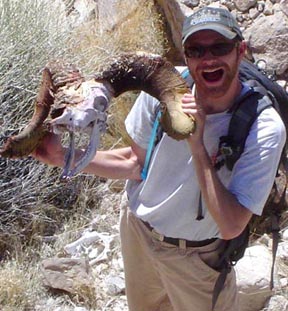 Leif Tapanila, geosciences researcher, in the field.