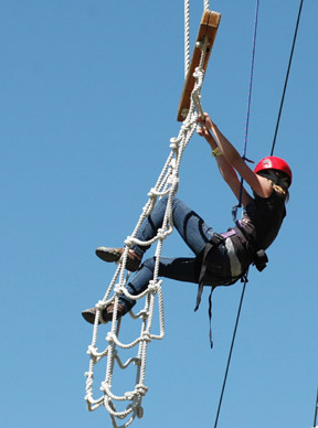 An Alpine Tower participant