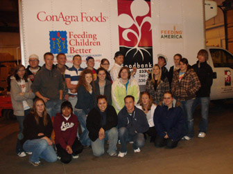 Students from a fall semester 2009 First Year Seminar volunteered for the Idaho Food Bank.