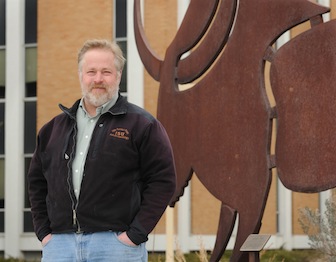 Herbert Maschner in front of Idaho Museum of Natural History