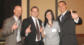 From left, Ryan Bills, McKay Womack, Oana Iacovita, and Felix Caspari.