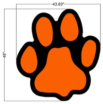 Drawing of Bengal paws that will be installed on Pocatello's streets.