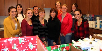 Speech-language pathology students and Holiday Committee members collected 4,161 toiletries.   