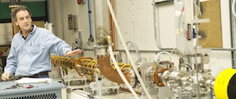 Douglas Wells, director of the Idahos State University  Idaho Accelerator Center talks about the custom-built IAC accelerator that will be used to create medical isotopes. (ISU Photographic Services)