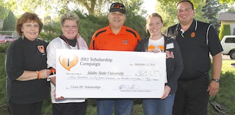 From left, KC Felt, Deb Thompson, ISU President Arthur Vailas, Teresa Borrenpohl and Gary Black.