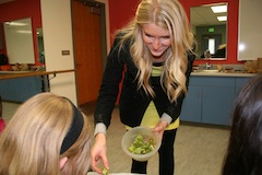 Kiwi fruit is packed with vitamin C, Andrea Ovard tells kids.