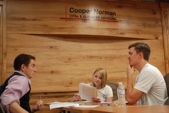 Students in the new learning and resource center. (Photo by Ann Swanson)