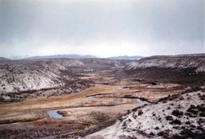 ISU Deep Creek study site before spread in 1970 (Wayne Minshall photo)