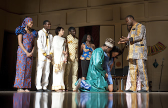 International student celebrations are popular at Idaho State University. Shown here are international students performing at Africa Night in 2013. 