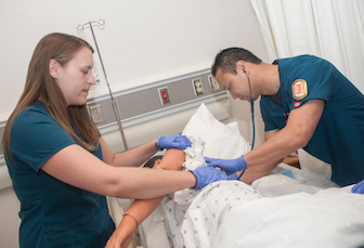 ISU nursing students at work in one of ISU's simulation laboratories.