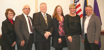 Community Health Screening Partners (from left)- ISU Meridian’s Bessie Katsilometes; Rick Yzaquirre and Dave Case, Ada County commissioners; ISU-Meridian’s Glenda Carr; Jennifer Burlage, Idaho Department of Health and Welfare representative; and ISU-Meridian’s Rick Tivis.