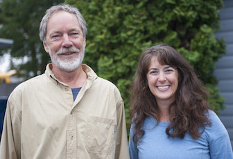 ISU geosciences researchers Scott Hughes, left, and Shannon Kobs-Nawotniak have received a $400,000 NASA grant to study lava flows in Idaho and Hawaii. (Photo by Bethany Baker, ISU Photo Services) 