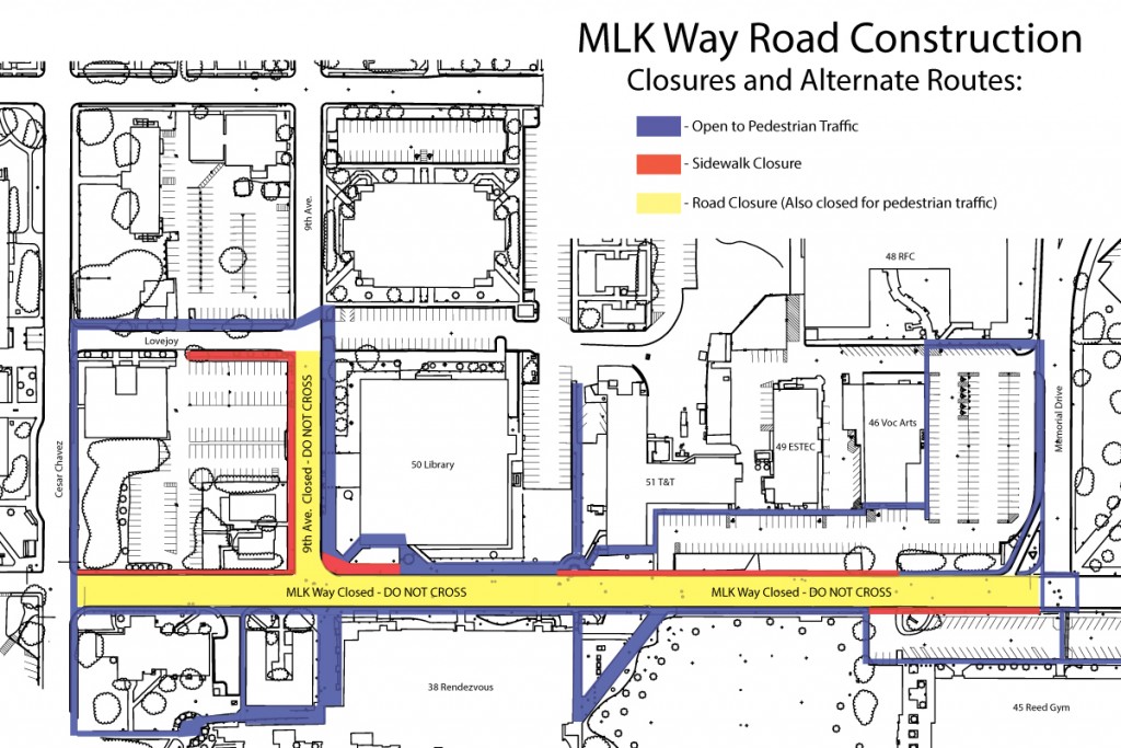 Martin Luther King, Jr. Way alternative route map.