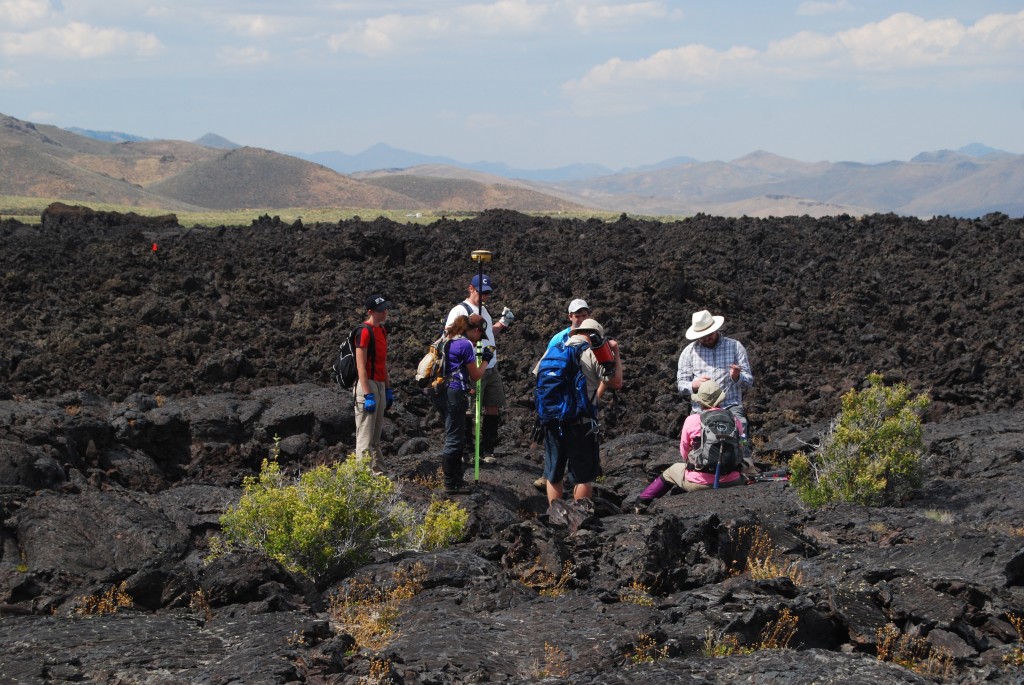 Another photo fo ISU and NASA researchers in the field this summer at Craters of the Moon National Monument and Preserve. (Photo Courtesy of Scott Hughes)